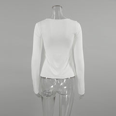 Elegant Micro Transparent Knitted Long Sleeve Top