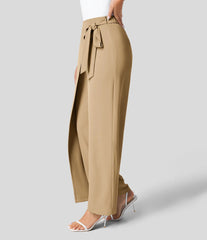 Women Casual Texture Wide Leg Trousers