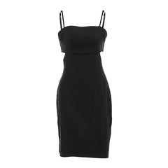 Summer Black Sexy Sling Short Party Dress