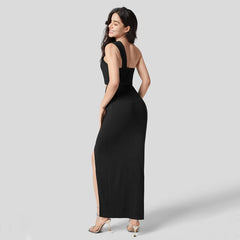 French Sexy Cutout Backless One Shoulder Party Dress