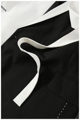 Oversize Black White Stitching Loose Thick Thread Blazer