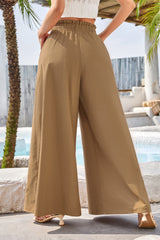 Summer High Waist Loose Cotton Linen Wide Leg Pants