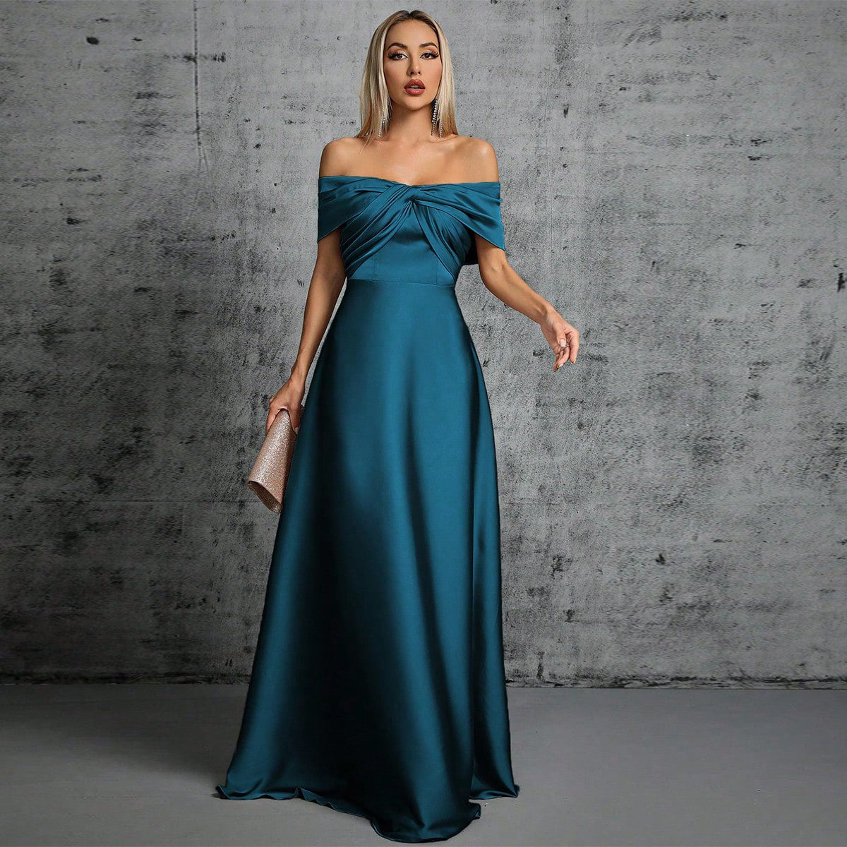 Off Shoulder Sexy Twisted Evening Dress