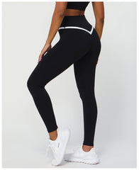 Contrast Color Cross V Yoga Pants