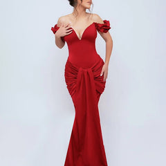 Sexy off the Shoulder V-Neck Formal Dress