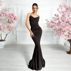 Elegant Sexy Slim Strap Backless Formal Dress