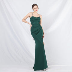 Elegant Boning Corset Vest Split Camisole Evening Dress