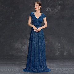 Elegant Deep V Plunge neck Chiffon Evening Dress