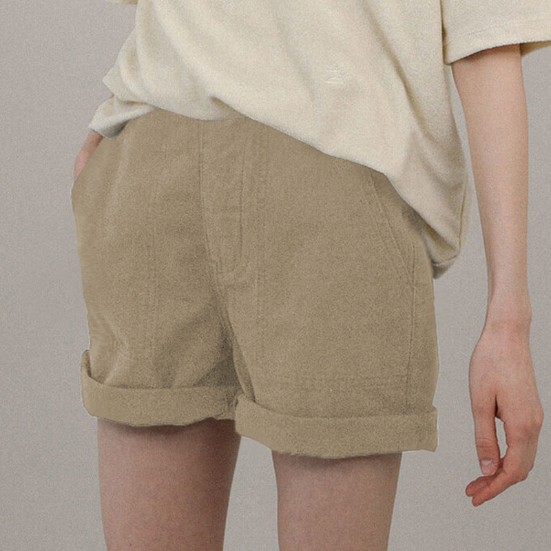 Japanese Pure Cotton Thin High Waist Loose Shorts