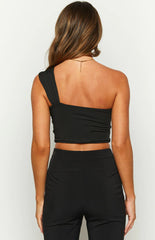 One Shoulder Cutout Cropped Top