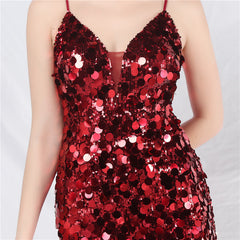 Elegant Sequin Strap Long Evening Dress