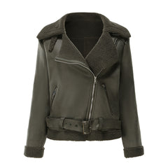 Women Faux Shearling Leather Jacket