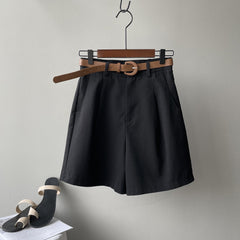 Korean High Waist Loose Straight Wide Leg Casual Shorts