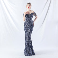 Elegant Boning Corset Lace up Beads Evening Dress