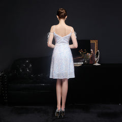 Women Colorful Sequin Short Cocktail Evening Dress