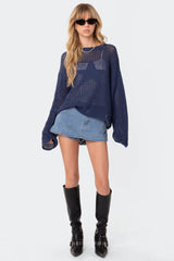 Women Hollow Out Knitted Blouse