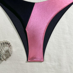 Sexy Split Stitching Bronzing Swimsuit