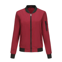 Women Casual Long Sleeve Thin Flight Jacket