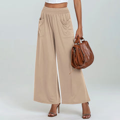 High Waist Loose Casual Trousers with Pockets