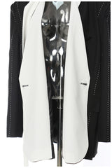 Oversize Black White Stitching Loose Thick Thread Blazer