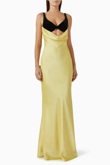 Sexy Split Velvet Patchwork Cutout Camisole Evening Dress