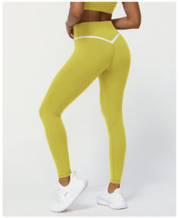 Contrast Color Cross V Yoga Pants