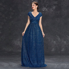 Elegant Deep V Plunge neck Chiffon Evening Dress