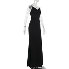 Elegant Sexy Slim Strap Backless Formal Dress