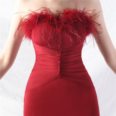 Elegant Ostrich Feather Short Dress