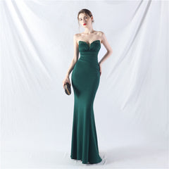 Elegant Sweetheart Satin Beading Formal Dress