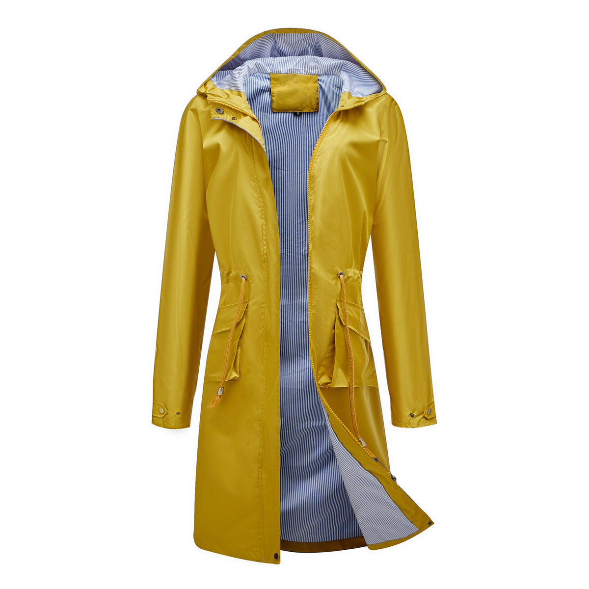 Women Waterproof Hooded Long Casual Trench Coat