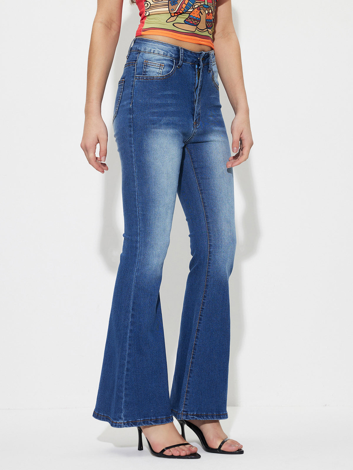 Women Casual High Elastic Denim Jeans