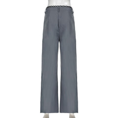 Women Gray Loose Wide Legs Trousers