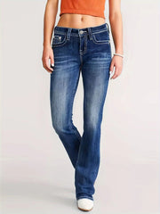 Women's Embroidered Blue Jeans