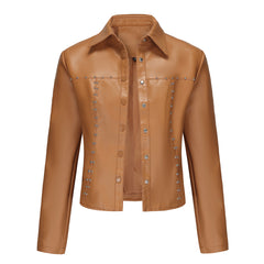 Rivets Thin Leather Jacket