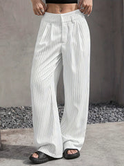 Casual High Waist Loose Drooping Straight Leg Pants