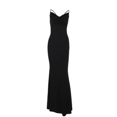 Elegant Sexy Slim Strap Backless Formal Dress