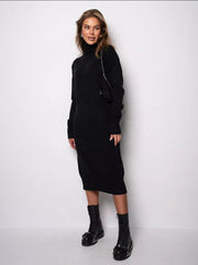 Women Turtleneck Loose Knitting Sweater Dress