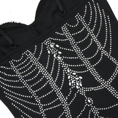 Women Rhinestone Sexy Sheath Split Party Dress