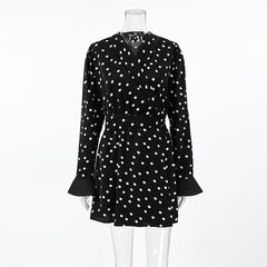 Puff Sleeve Polka Dot Daily Dress