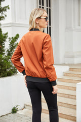 Women Casual Long Sleeve Thin Flight Jacket