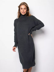 Women Turtleneck Loose Knitting Sweater Dress