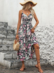 Summer Floral Print Slip Vacation Dress