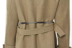 Spring Woolen Asymmetric Cut Detachable Trench Coat