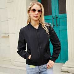 Women Casual Long Sleeve Thin Flight Jacket