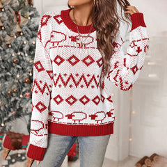 Long Sleeve Geometric Christmas Sweater