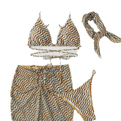 Drawstring Strap Sexy Three Piece Set