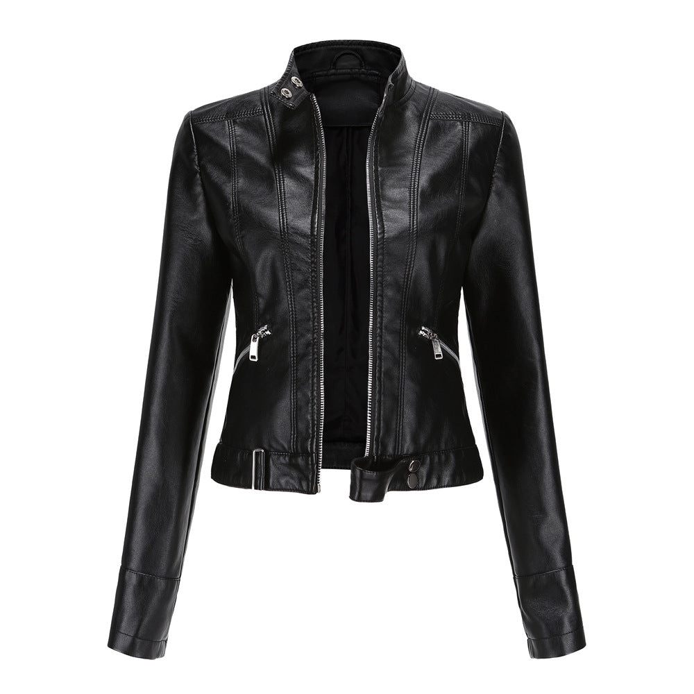 Women Thin Leather Short Jacket