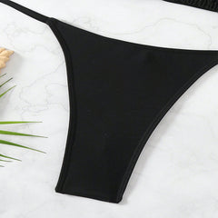 Metal Strip Sexy Split Swimsuit