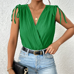 Summer Stitching Sleeveless Contrast Color Bodysuit